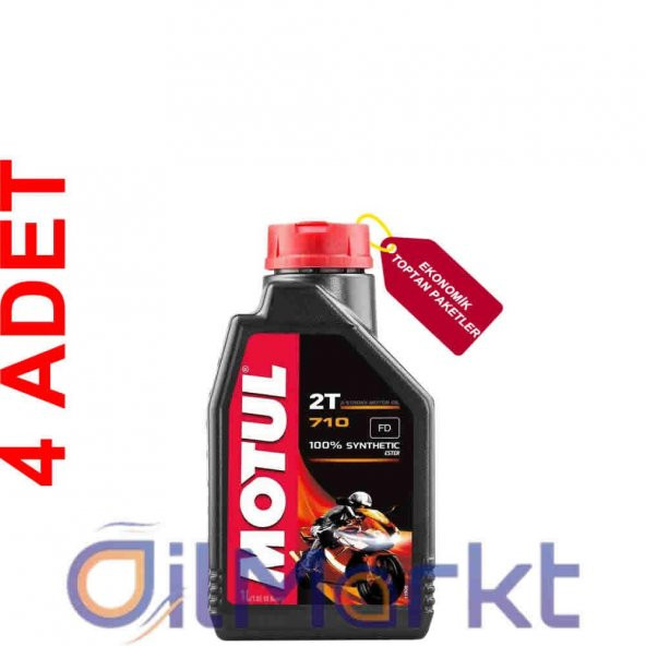 Motul 710 2T 1 Lt 2 Zamanlı Tam Sentetik Motosiklet Yağı (4 Adet)