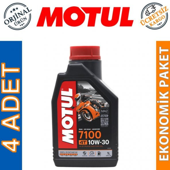 Motul 7100 4T 10W-30 1 Lt 4 Zamanlı Motosiklet Motor Yağı (4 Adet) ürün görseli