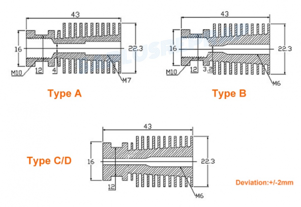 V6 Soğutma Soğutucu tüp Tip C   x 1 Adet