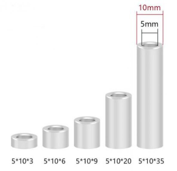3D Yazıcı Aluminyum Ara parça 5x10xh9   1 adet  (rf128) ürün görseli