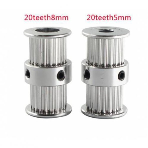 3D Yazıcı GT2 Çift Başlı Senkron Tekerlek Dişli 20 dişli 5mm x 1 adet  (rf127)