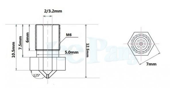 3D Printer / Yazıcı Extruder V5 V6 Nozzle M6 diş - 0,3mm (3.00) 1 Adet (rf183) - Resim 2