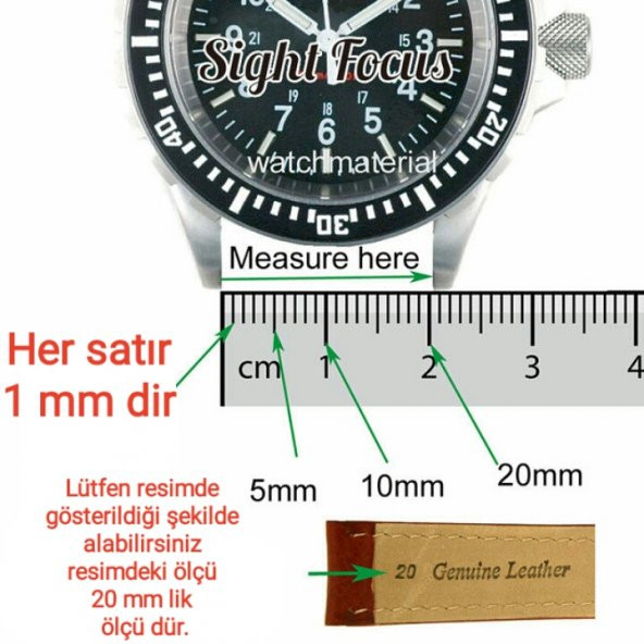 Hakiki Deri Kordon 24 Mm Kahverengi Saat Kordon Saat Kayışı - 2