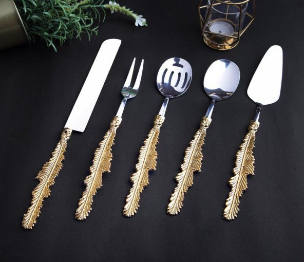 Roy Kıng Tüy 5 Parça Servis Seti Altın