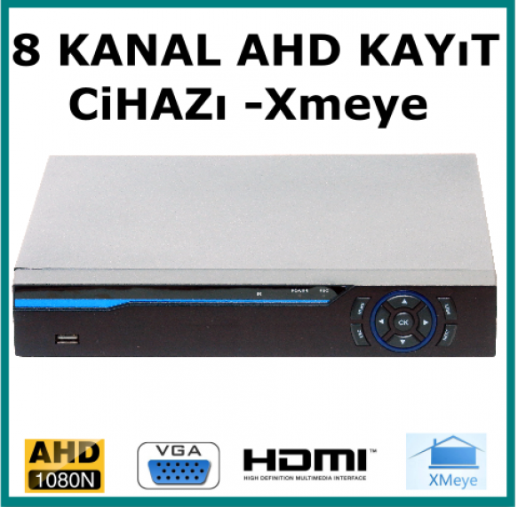 8Lİ KAMERA KAYIT CİHAZI XMEYE 1080N HYBRİD