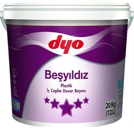 DYO BEŞYILDIZ PLASTİK İÇ CEPHE BOYASI 3,5 KG (TÜM RENKLER)