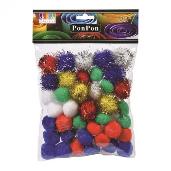 SÜDOR METALİK VE NORMAL PON PON SETİ 50Lİ