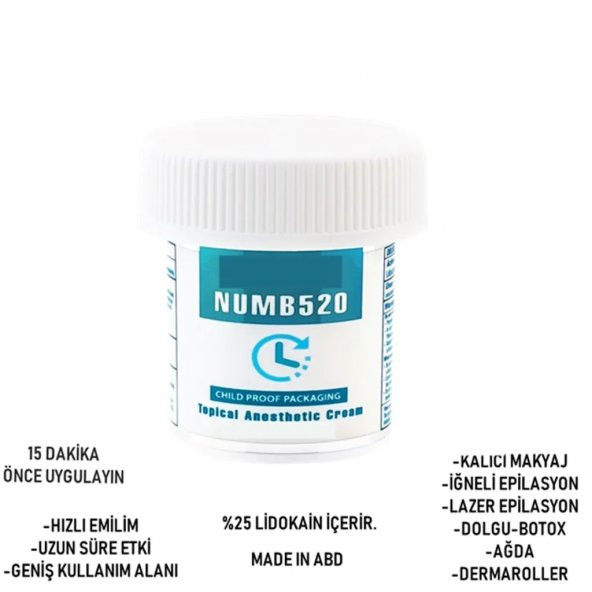 Numb 520 Anesthesi Krem A Kalite Memnuniyet Garantili - 100ml