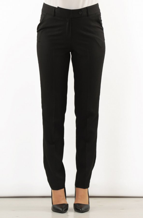 BAYAN PANTOLON KLASİK DAR PAÇA 1673 SİYAH SORALLİNE