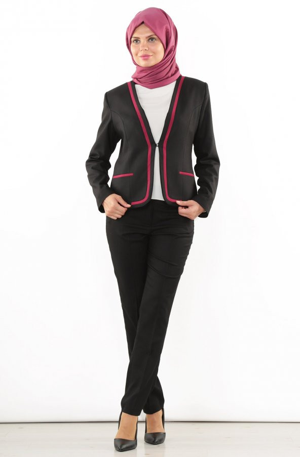 BAYAN PANTOLON KLASİK DAR PAÇA 1673 SİYAH SORALLİNE - 3