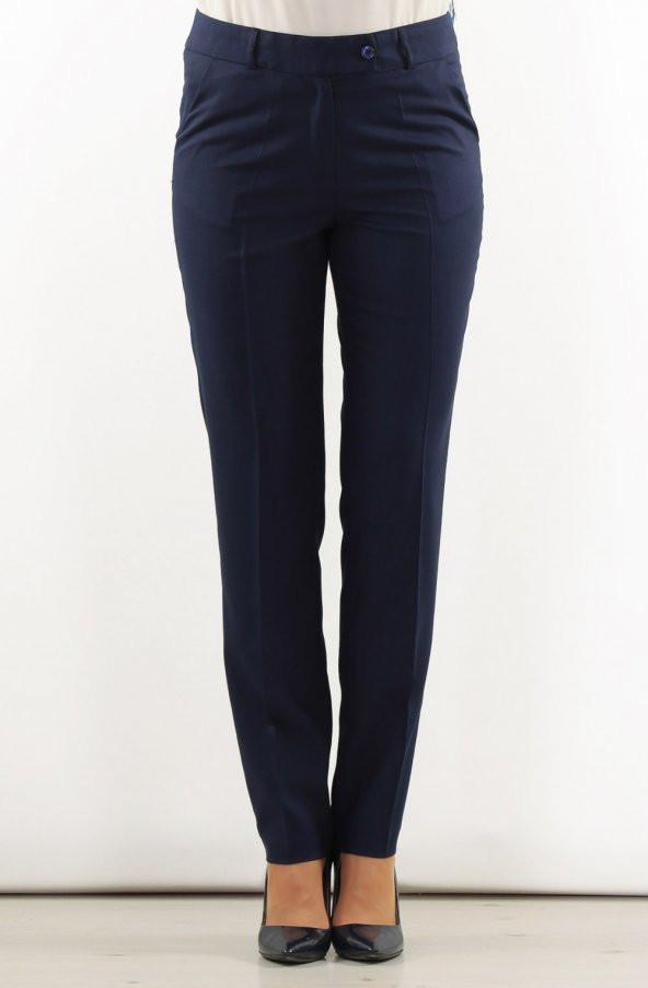 BAYAN PANTALON KLASİK DAR PAÇA 1673 LACİVERT SORALLİNE - 3