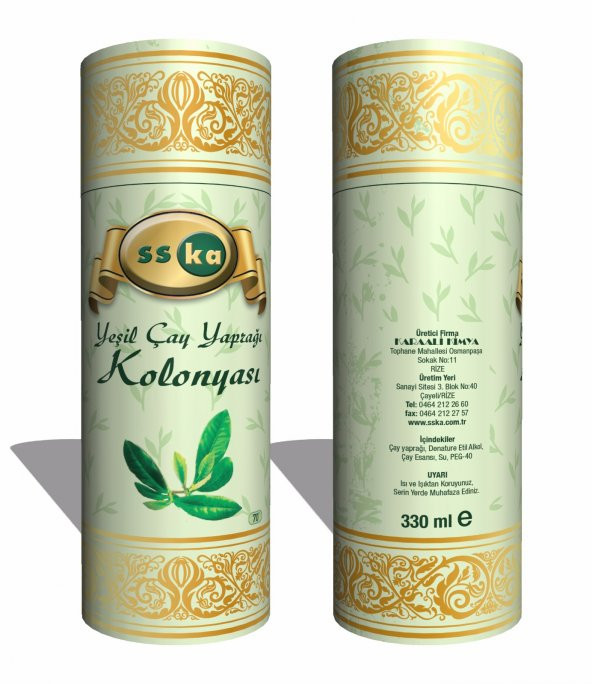 SSKA Yeşil Çay Yaprağı Kolonyası / Çay Kolonyası / 330 Ml. - 2