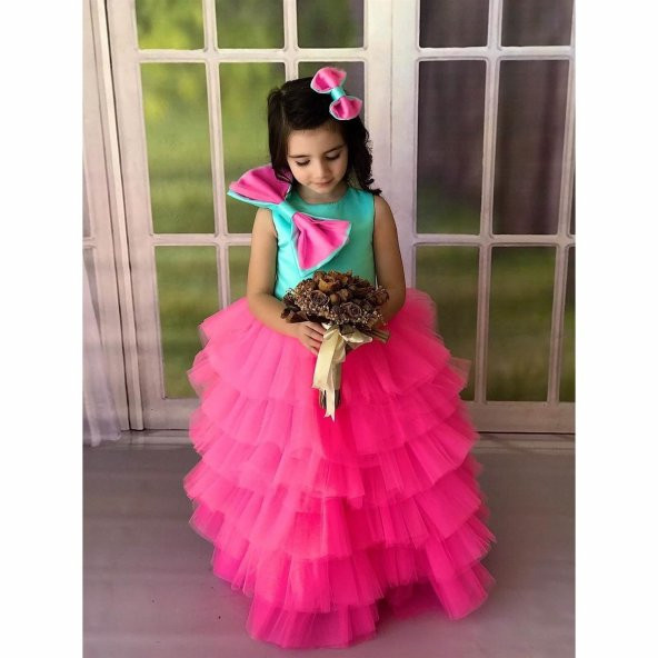 Kız Çocuk Pembe Prenses Elbisesi
