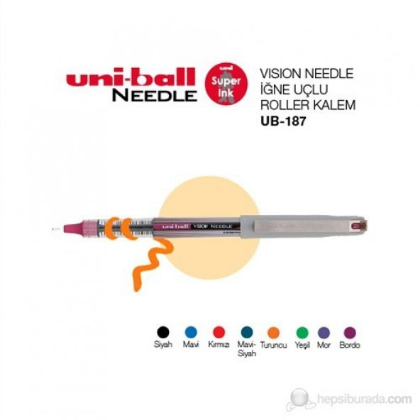 Uni-ball Vision Needle Fine İğne Uçlu Roller Kalem 0,7 2li (UB-187)