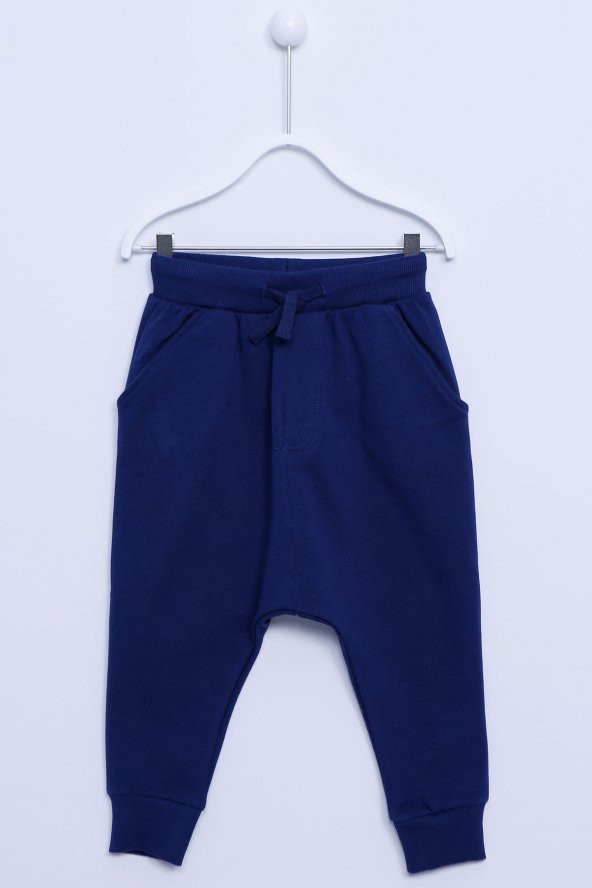 Lacivert Renkli Sweat Pantolon Örme Paçası Ve Beli Lastikli Şalvar Kesim Eşofman Altı Erkek Çocuk |JP-212620