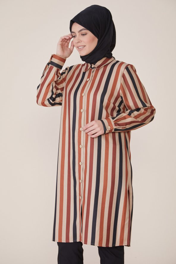 TUNİK KAŞMİR KUMAŞ SORALLİNE 4185 HARDAL - 4