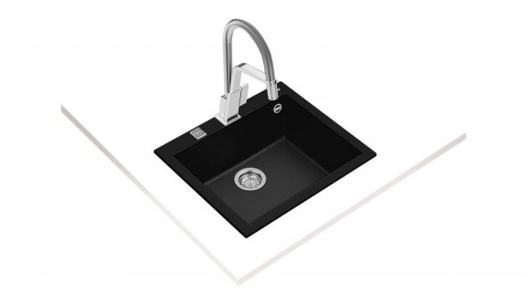 TEKA FORSQUARE 50X40 TEZGAH ÜSTÜ GRANİT EVYE SİYAH - 2