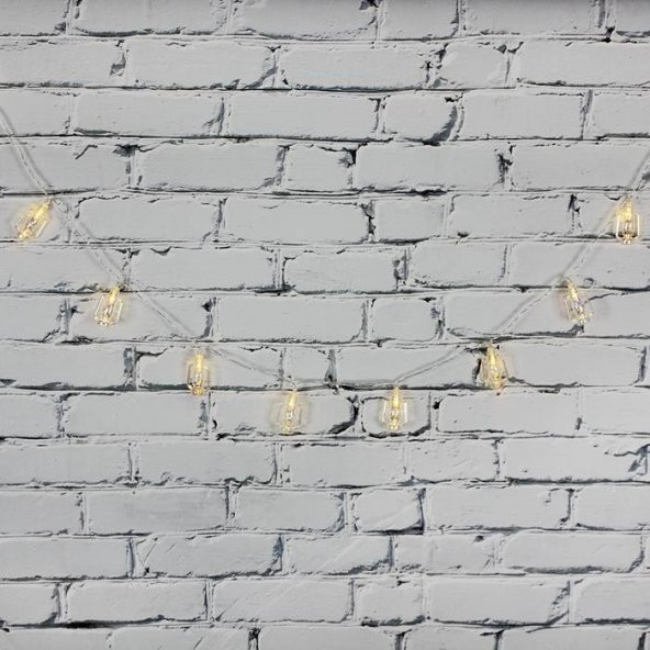 Led Işık Plastik Fener Dekor 10lu Şerit Aydınlatma Pilli Ağaç Süsü - 3
