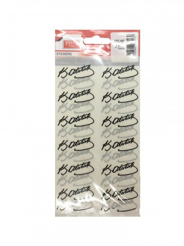 TANEX STC-167 ATATÜRK İMZA STICKER 22*45 MM SİYAH RENK