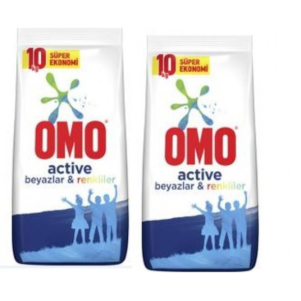 OMO Active Toz Çamaşır Deterjanı 10 + 10 Beyazlar ve Renkliler