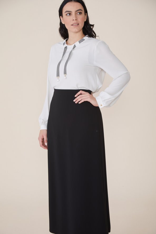 KADIN ETEK BÜYÜK BEDEN ÇAN ETEK 778 SORALLİNE SİYAH - 2