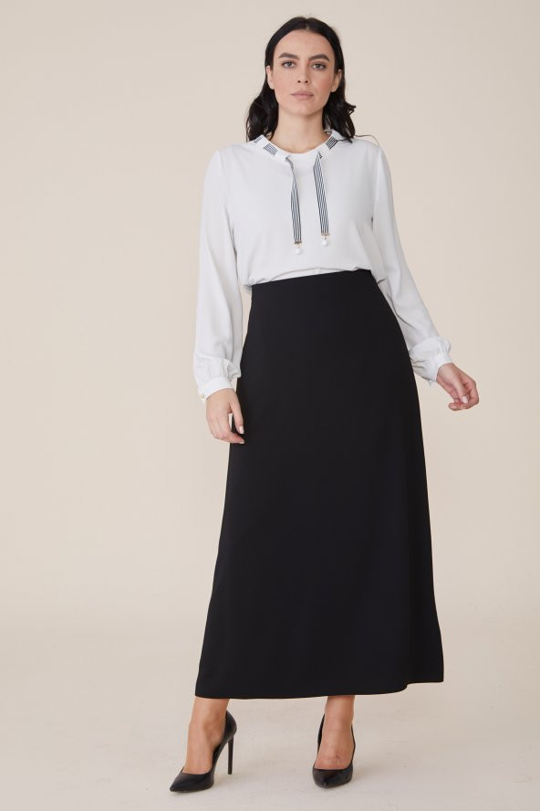 KADIN ETEK BÜYÜK BEDEN ÇAN ETEK 778 SORALLİNE SİYAH - 3