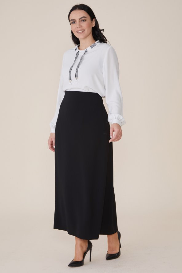 KADIN ETEK BÜYÜK BEDEN ÇAN ETEK 778 SORALLİNE SİYAH - 4