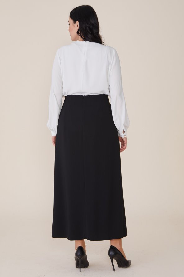 KADIN ETEK BÜYÜK BEDEN ÇAN ETEK 778 SORALLİNE SİYAH - 5