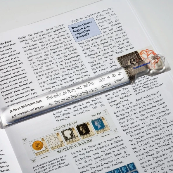 Leuchtturm Cetvel Büyüteç, 2.5X Yakınlaştırma - 2