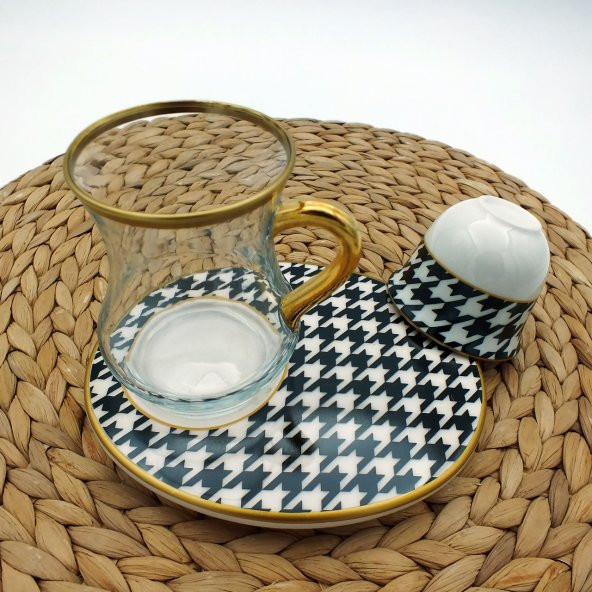 Floransa Gold 18 Parça Yuvarlak Çay - Kahve (Mırra) Fincan Takımı