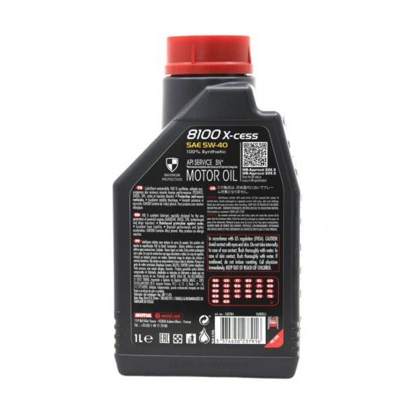 Motul 8100 X-cess 5W-40 1 Lt Tam Sentetik Motor Yağı (4 Adet) - 4