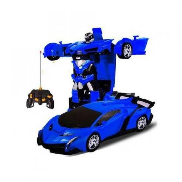 Uzaktan Kumandalı Şarjlı Robota Dönüşen Araba - Oyuncak Robota Dönüşen Mavi Araba