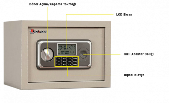 Mühlen 25LB Çelik Kasa Para Kasası Değerli Eşya Mücevher Kasası - 4