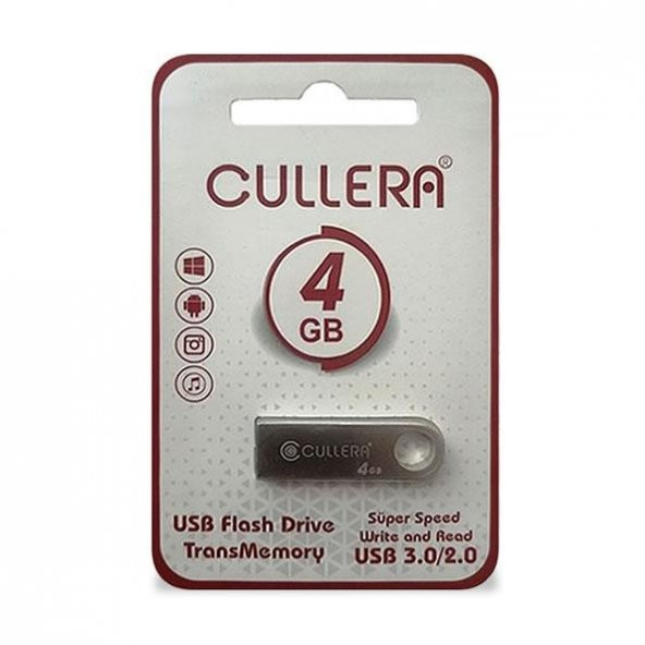 Cullera 4GB USB 2.0 Metal Anahtarlık Mini Usb Flash Bellek