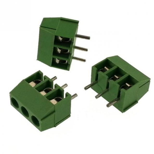 0 Numara 3 Pinli Yeşil Klemens - 5mm Aralıklı