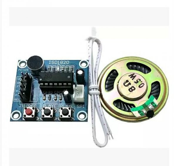 Mini Isd1820 Ses Kayıt Modülü /  Sound Recording Module + Hoparlör Hediyeli - 2