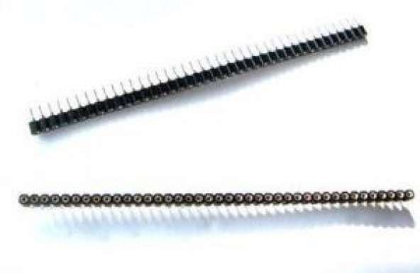40 Pin Tek Sıra Erkek Header 2.54 mm - Siyah - 2