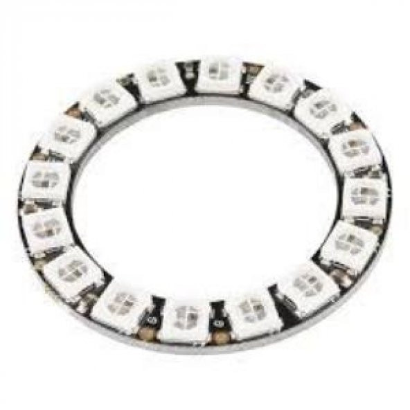 Neopixel 16 Rgb Led Halka Kartı Dahili Sürücülü - Neopixel Ring - 16 X Ws2812 5050 Rgb Led With Inte - 2