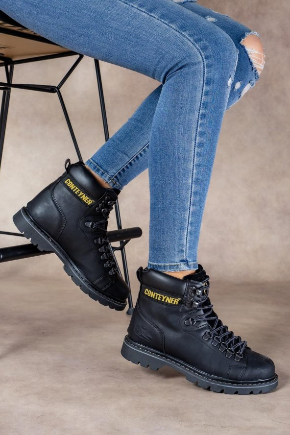 CONTEYNER BOT GRS 922 GRYZ SOĞUK YAĞMUR GEÇİRMEZ SİYAH UNISEX KAR BOTU 36-40 - 2
