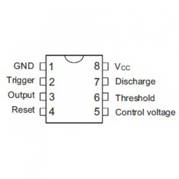 NE555 Dip-8 Zamanlayıcı - Osilatör - Pulse Jeneratör Entegresi - 2