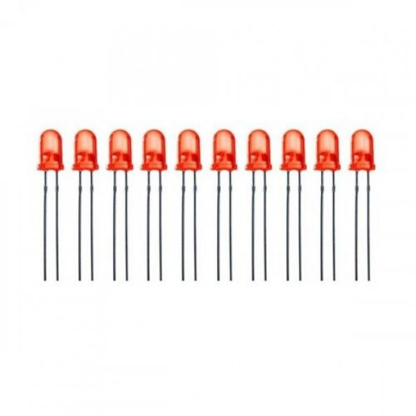 5mm Kırmızı Led Paketi - 10 Adet