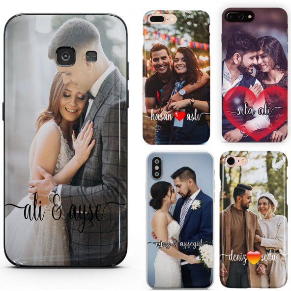 Huawei Y6 2019 Çiftlere Tasarımlı İsimli Fotoğraflı Kılıf