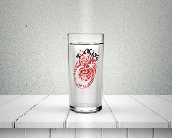 Türkiye Ayyıldız Parmak İzi Kişiye Özel Baskılı Rakı Bardağı
