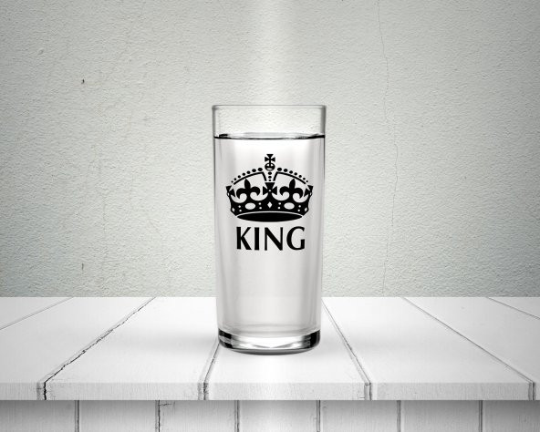 King Kişiye Sevgilie Özel Baskılı Rakı Bardağı