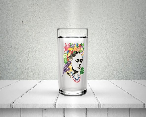 Frida Kahlo Silüet Kişiye Özel Baskılı Rakı Bardağı