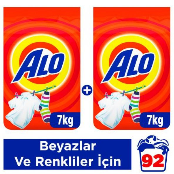 Alo Toz Çamaşır Deterjanı Beyazlar ve Renkliler İçin 7+7 Kg