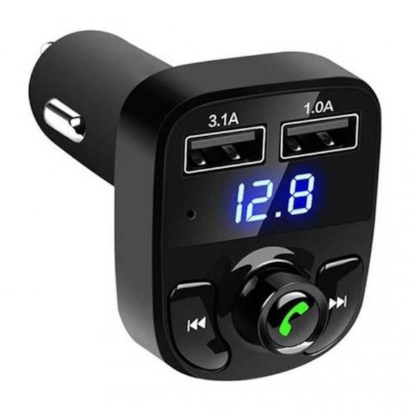 Bluetooth Araç Kiti Fm Transmitter Micro SD USB Girişli