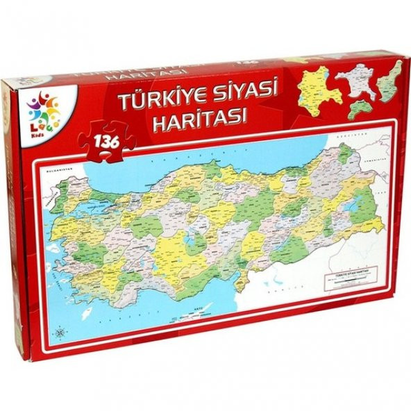 136 Parça Pazıl Türkiye Siyasi Haritası Puzzle Lego Yapboz