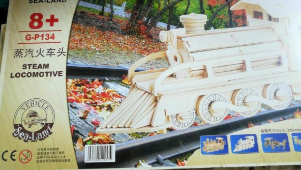 3D Büyük Ahşap Pazıl Maket Tren Lego Yapboz Puzzle - 2