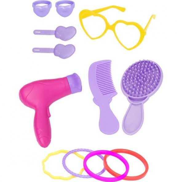 Barbie Güzellik Salonu Makyaj Masası Makyaj Seti Fön Makinesi - 3